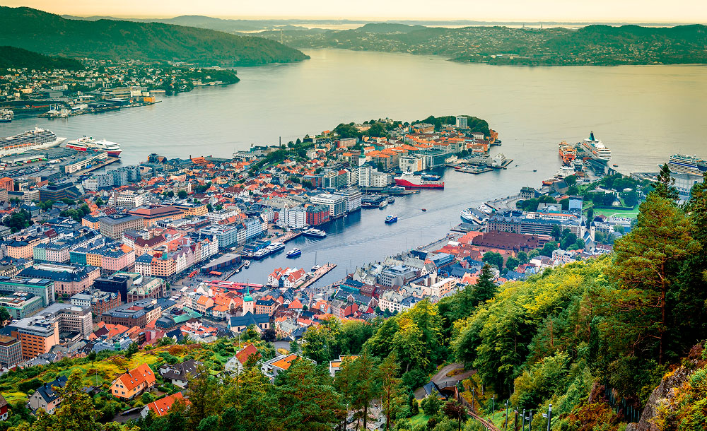 Oversiktsbilde over Bergen